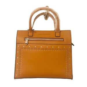 NWT French Connection Crossbody handbag tote 👜 Caramel color with silver studs